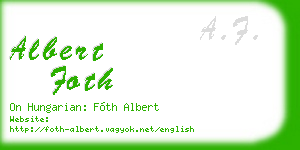 albert foth business card